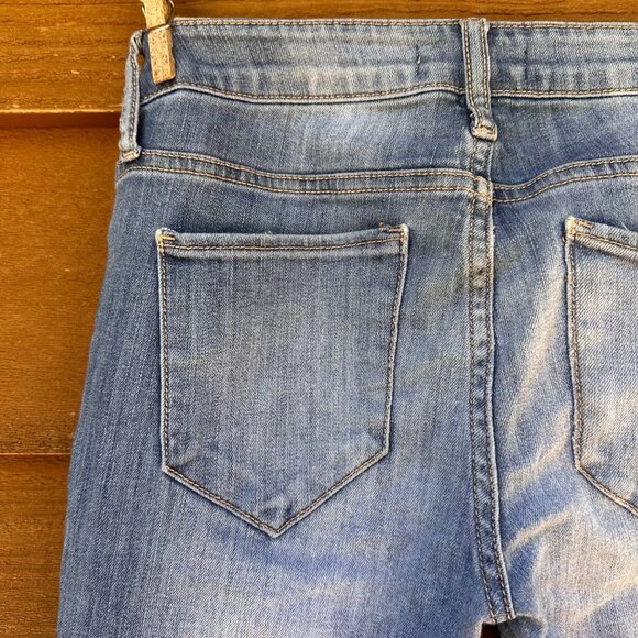 Cello Jeans Skinny Low Rise Distressed Blue Jeans Size 3 - Picture 12 of 13